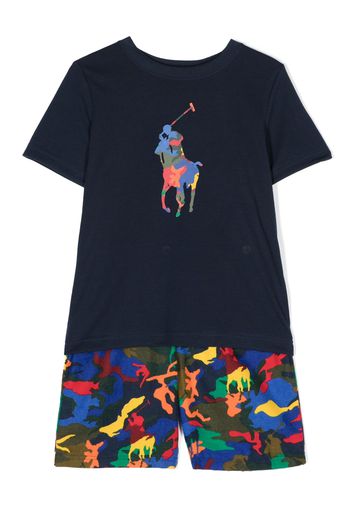 Ralph Lauren Kids logo-print pyjama set - Blau