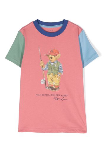 Ralph Lauren Kids colour-block cotton T-shirt - Rosa