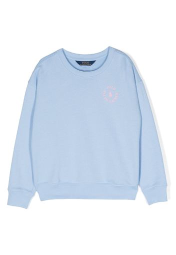 Ralph Lauren Kids logo-embroidered fleece sweatshirt - Blau