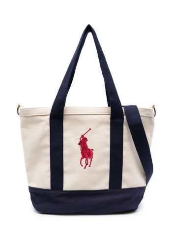 Ralph Lauren Kids logo-embroidered canvas tote bag - Nude