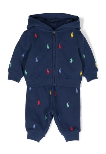 Ralph Lauren Kids embroidered-logo tracksuit set - Blau