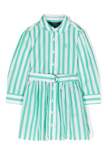 Ralph Lauren Kids Polo Pony-motif striped shirtdress - Grün