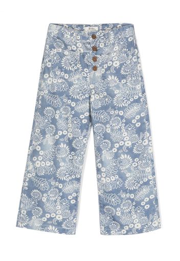 Ralph Lauren Kids floral-print wide-leg jeans - Blau