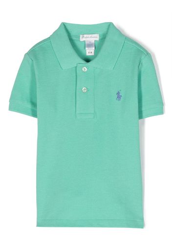 Ralph Lauren Kids logo-embroidered cotton polo shirt - Grün