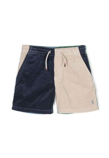 Ralph Lauren Kids colour-block drawstring cotton shorts - Blau