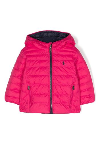 Ralph Lauren Kids logo-embroidered zipped padded jacket - Rosa