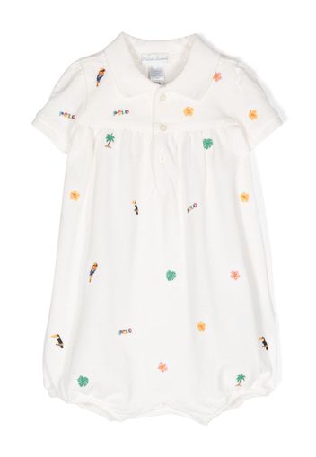 Ralph Lauren Kids Tropical-embroidered cotton shorties - Weiß