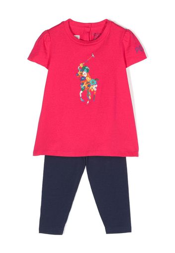 Ralph Lauren Kids Polo Pony-embellished cotton tracksuit set - Blau