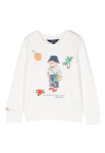 Ralph Lauren Kids bear-print long-sleeve T-shirt - Weiß