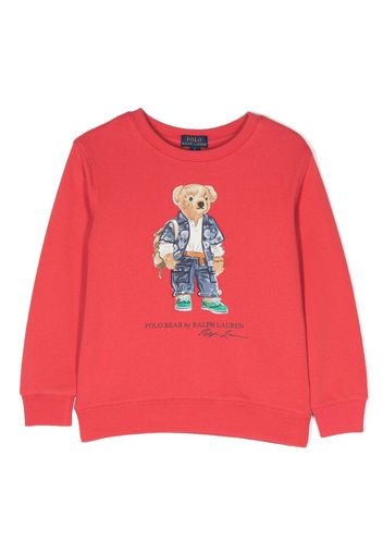 Ralph Lauren Kids Polo Bear-print long-sleeved sweatshirt - Rot