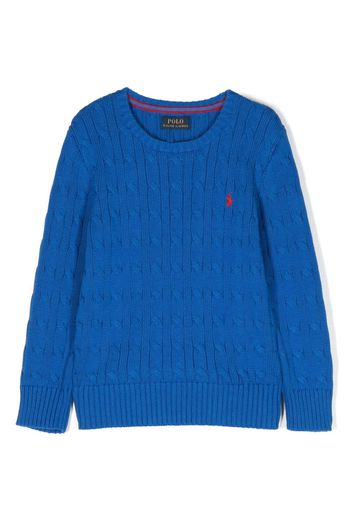 Ralph Lauren Kids Pullover mit Zopfmuster - Blau