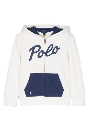 Ralph Lauren Kids Kapuzenjacke mit Logo-Print - Weiß