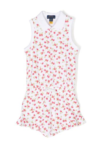 Ralph Lauren Kids strawberry-print one-piece romper - Weiß