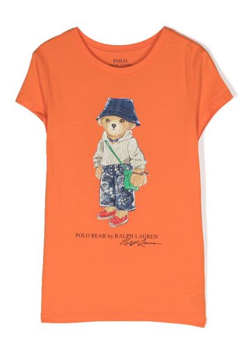 Ralph Lauren Kids T-Shirt mit Polo Bear-Print - Orange