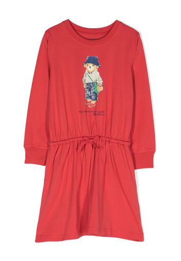 Ralph Lauren Kids Kleid mit Polo Bear-Print - Rot