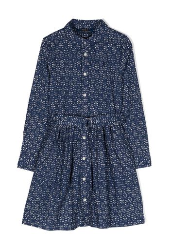 Ralph Lauren Kids Louella Kleid mit Faltenrock - Blau