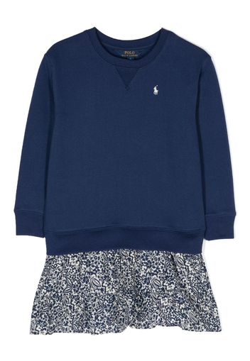 Ralph Lauren Kids Sweatshirtkleid mit langen Ärmeln - Blau