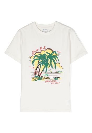 Ralph Lauren Kids T-Shirt mit grafischem Print - Weiß