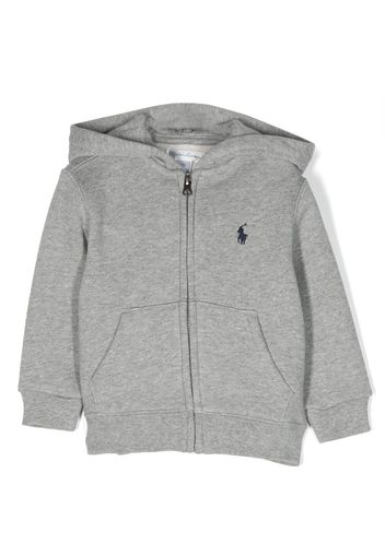 Ralph Lauren Kids Polo Pony-embroidered zip-up hoodie - Grau