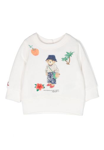 Ralph Lauren Kids Polo Bear-motif cotton-blend sweatshirt - Weiß