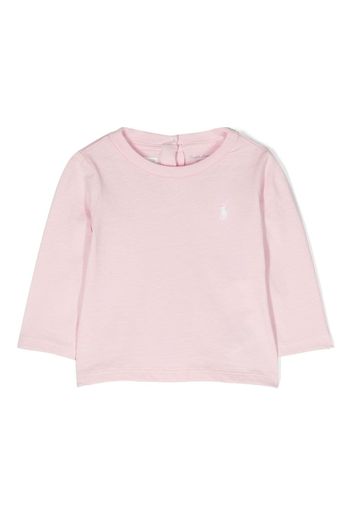 Ralph Lauren Kids logo-embroidered cotton T-shirt - Rosa