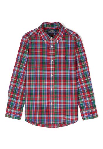 Ralph Lauren Kids Polo Pony-motif checked shirt - Rot