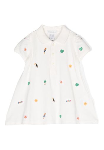 Ralph Lauren Kids embroidered polo dress - Weiß