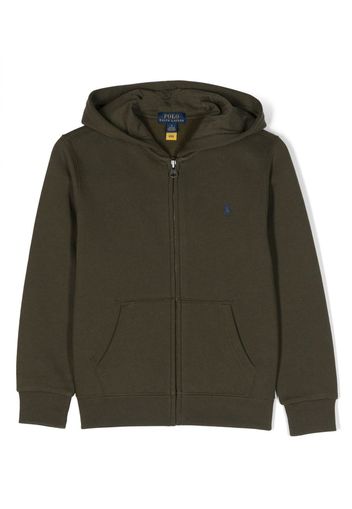 Ralph Lauren Kids Polo Pony-embroidered zip-up hoodie - Grün