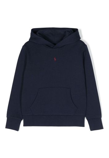 Ralph Lauren Kids logo-embroidered cotton-blend hoodie - Blau