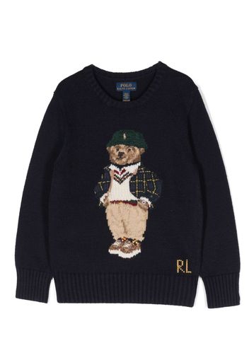 Ralph Lauren Kids Polo Bear intarsia-knit jumper - Blau