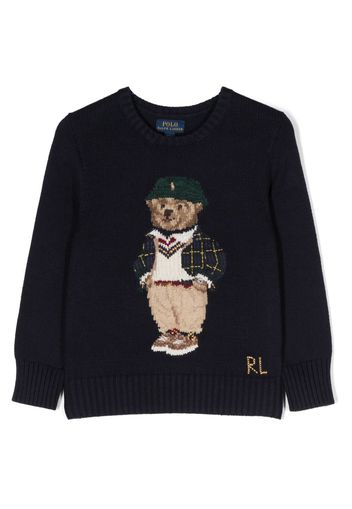 Ralph Lauren Kids Polo Bear intarsia-knit jumper - Blau