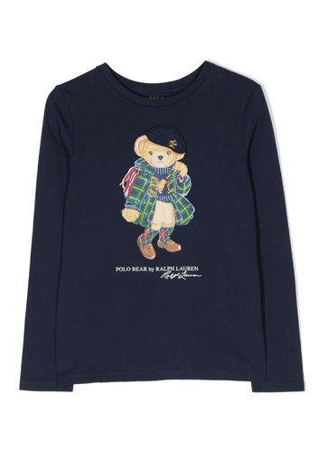 Ralph Lauren Kids Polo Bear-motif cotton sweatshirt - Blau