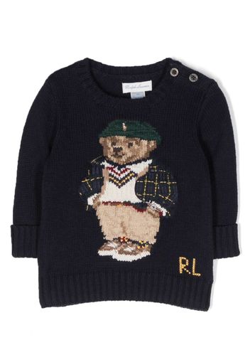 Ralph Lauren Kids Polo Bear intarsia-knit jumper - Blau