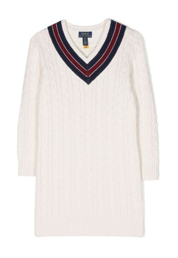 Ralph Lauren Kids cable-knit wool dress - Weiß