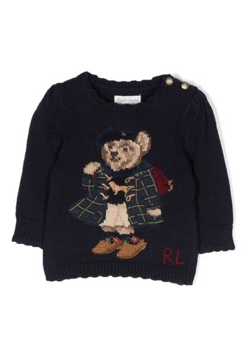 Ralph Lauren Kids Polo Bear intarsia-knit jumper - Blau