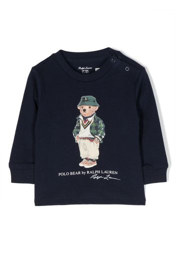 Ralph Lauren Kids Polo Bear-print cotton sweatshirt - Blau