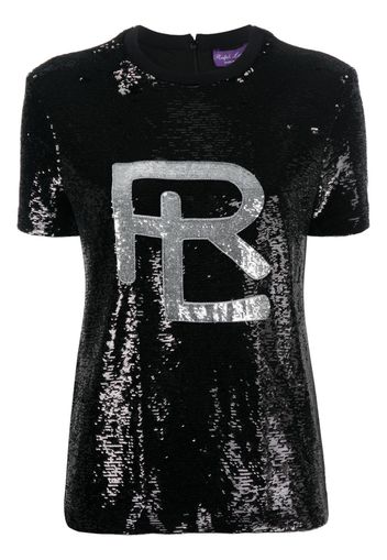 Ralph Lauren Collection logo sequin T-shirt - Schwarz