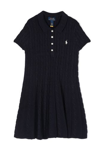 Ralph Lauren Kids Polo Pony knitted polo dress - Blau