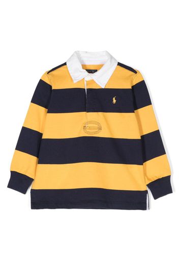 Ralph Lauren Kids logo-embroidered striped polo shirt - Blau