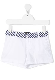 Ralph Lauren Kids Shorts mit gestreiftem Gürtel - Weiß