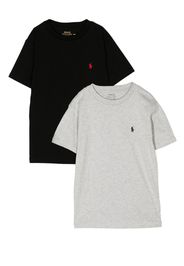 Ralph Lauren Kids logo-embroidered T-shirt set - Schwarz