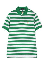 Ralph Lauren Kids logo-embroidered striped polo short - Grün