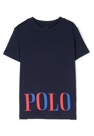 Ralph Lauren Kids bi-colour logo-print T-shirt - Blau