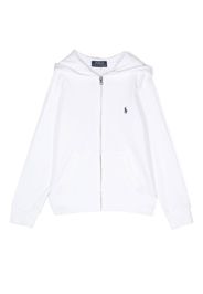 Ralph Lauren Kids embroidered-pony detail hoodie - Weiß