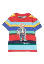 Ralph Lauren Kids Polo Bear-print striped cotton T-shirt - Blau