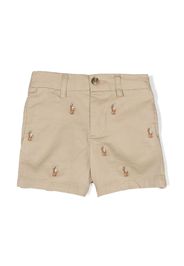 Ralph Lauren Kids Polo Pony embroidered shorts - Braun