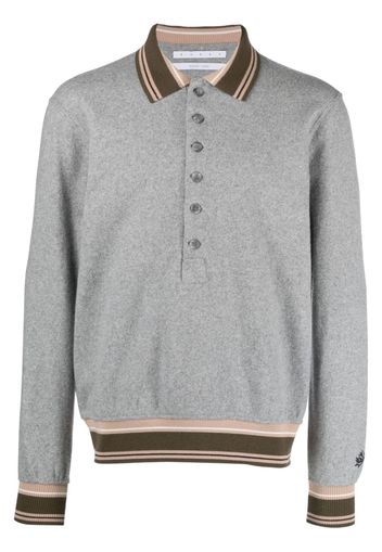 RANRA Ferming mélange-effect knitted polo shirt - Grau