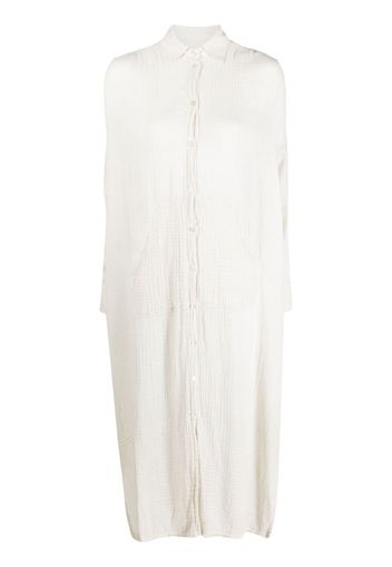 Raquel Allegra crinkled-finish midi shirtdress - Nude