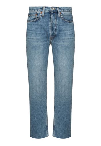 RE/DONE Cropped-Jeans mit hohem Bund - Blau