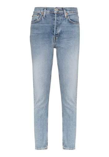 RE/DONE Schmale Cropped-Jeans - Blau